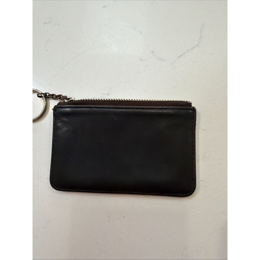 Vintage 90s Coach Mini Skinny Case 6902 Brown  Leather Zip Keychain Pouch Wallet - Picture 4 of 8